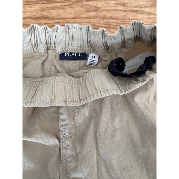 Place Boys Khaki Cargo Shorts Sz 14 Very Good - Picture 3 of 4